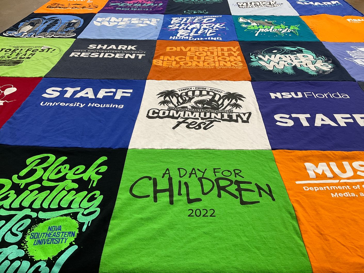 T-shirt quilt from nova southeastern university by Kaylee from FL