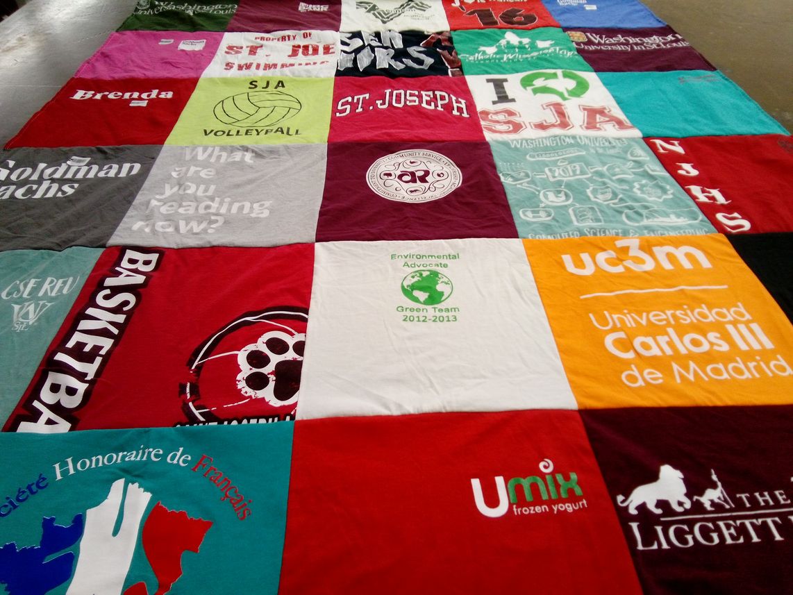 T-shirt quilt featuring st. joseph's volleyball team by Diana from TX