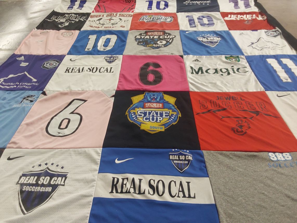T-shirt quilt featuring real so cal soccer club by Keri from CA