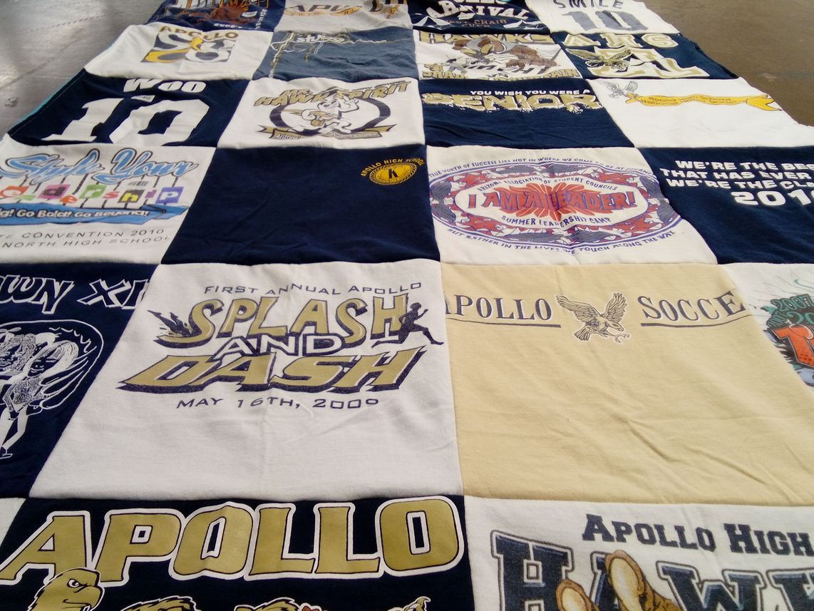 T-shirt quilt from apollo high school by Shelby from UT