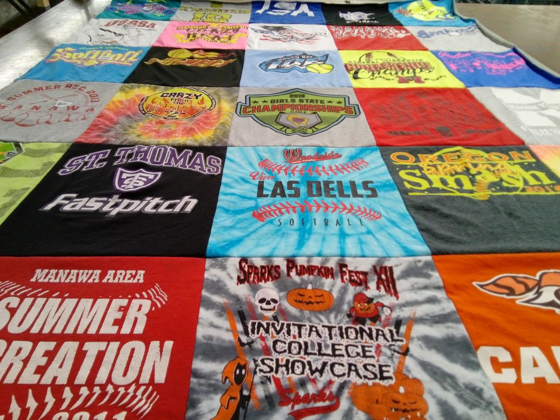 T-shirt quilt featuring oregon smash softball by Kirstin from WI