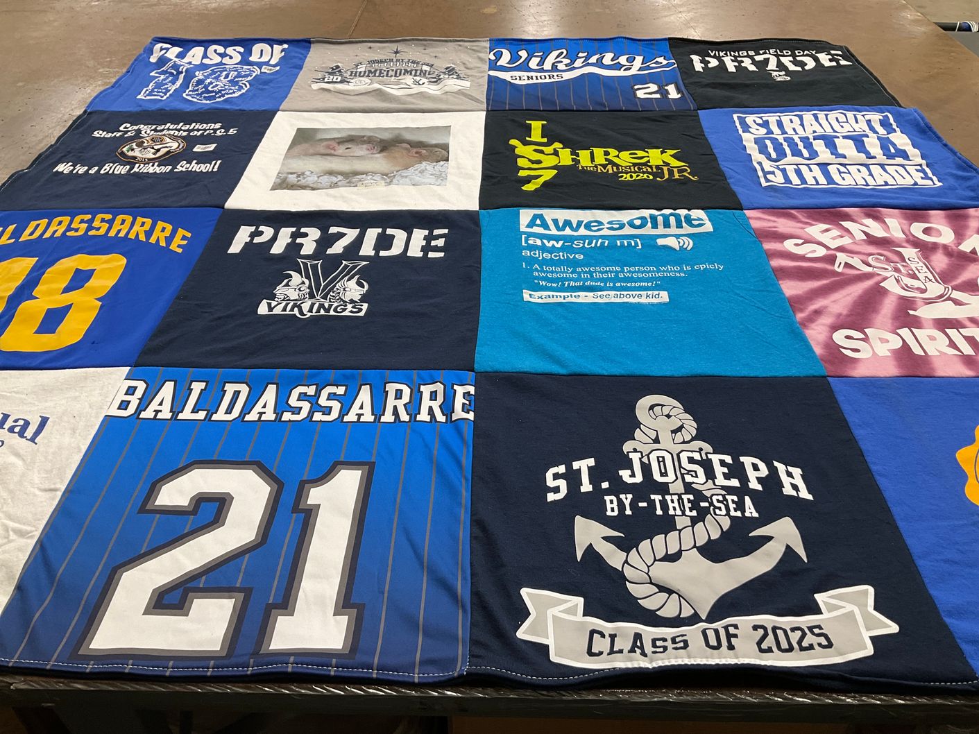 T-shirt quilt featuring vikings by Diana from NY