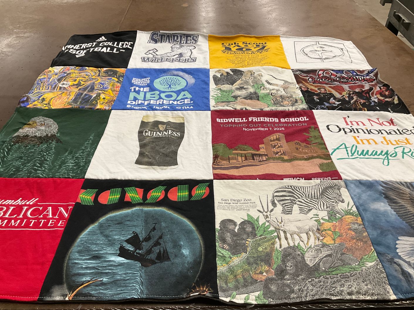 T-shirt quilt featuring staples wildcats by Robin from VA
