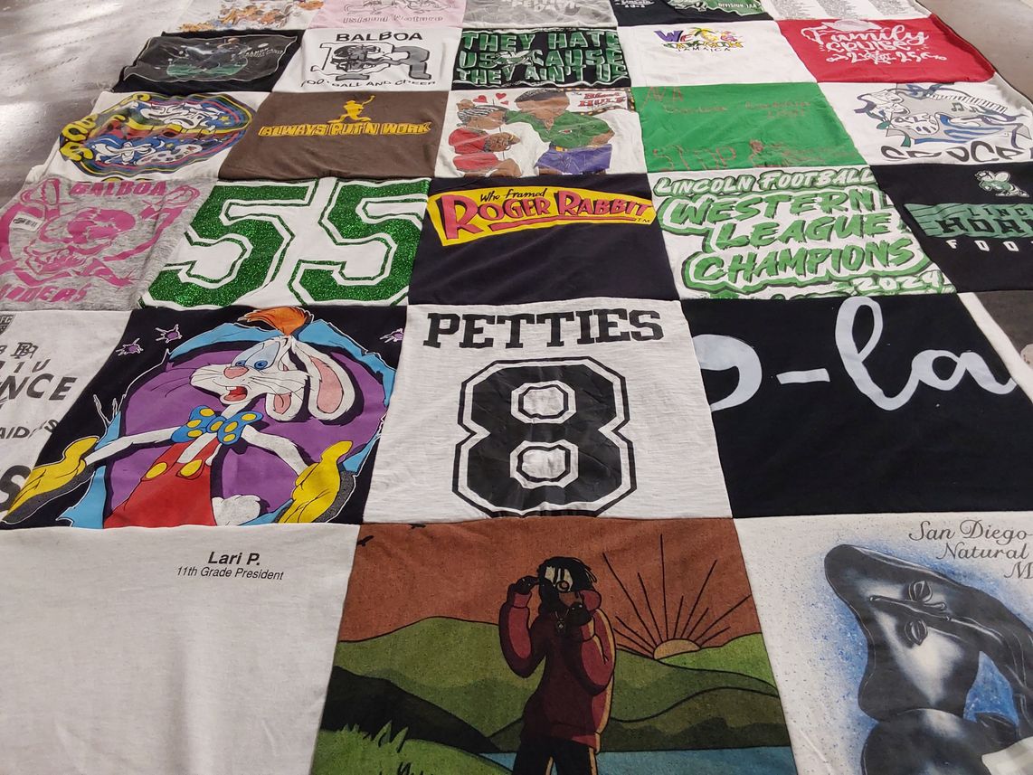 T-shirt quilt featuring lincoln high school football by Lari from CA