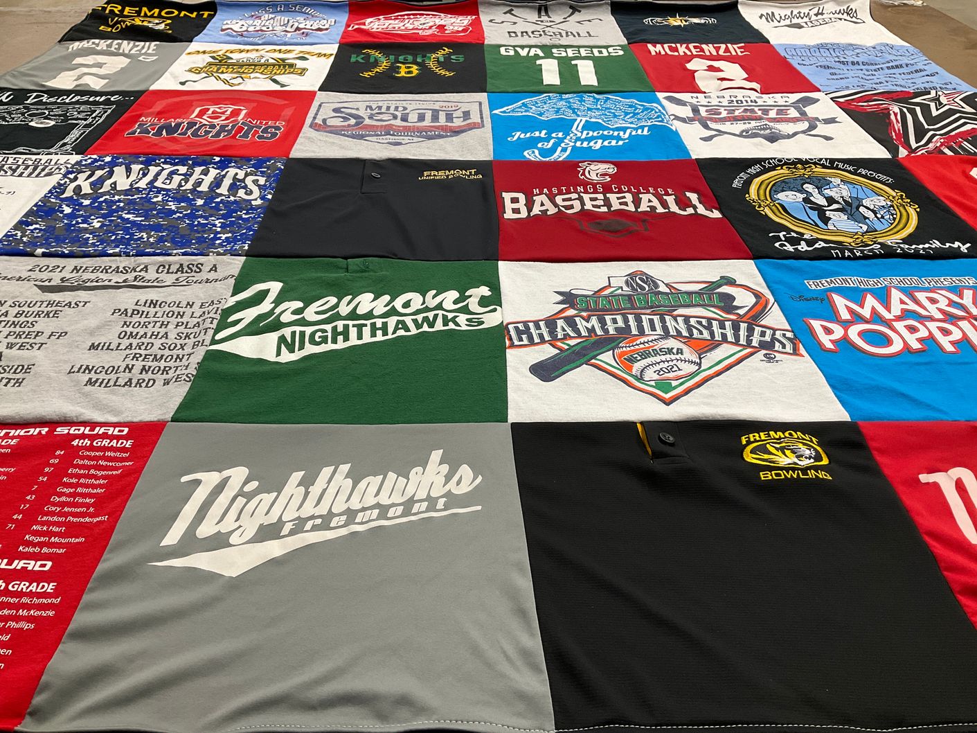 T-shirt quilt featuring fremont nighthawks, fremont knights by Tammy from NE