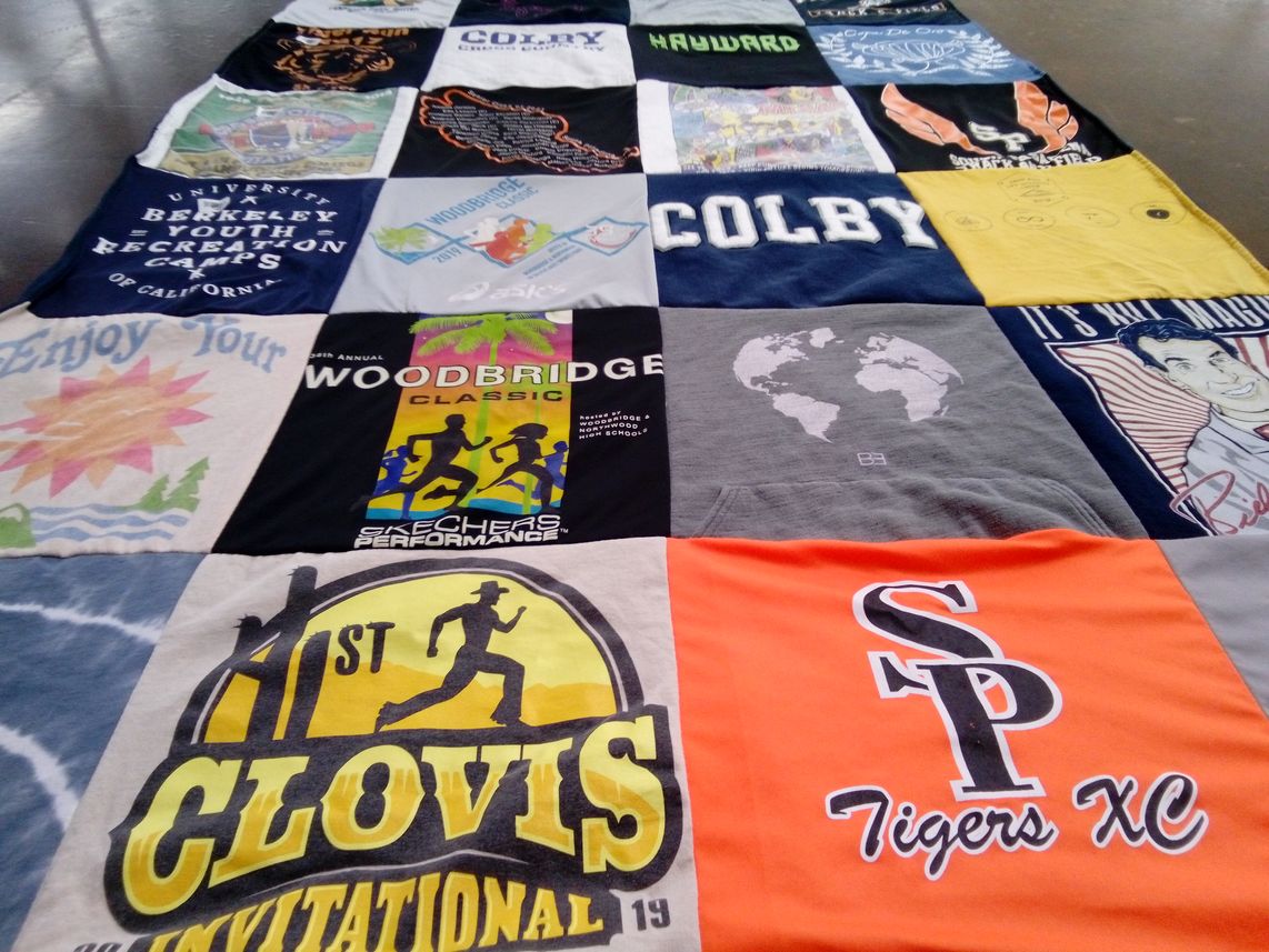T-shirt quilt featuring clovis cross country, tigers xc by Anne from CA