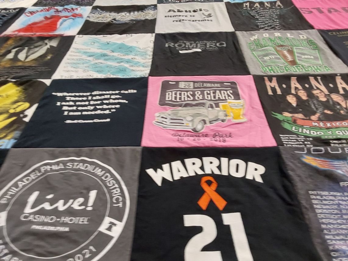 T-shirt quilt featuring philadelphia eagles by Denise from PA