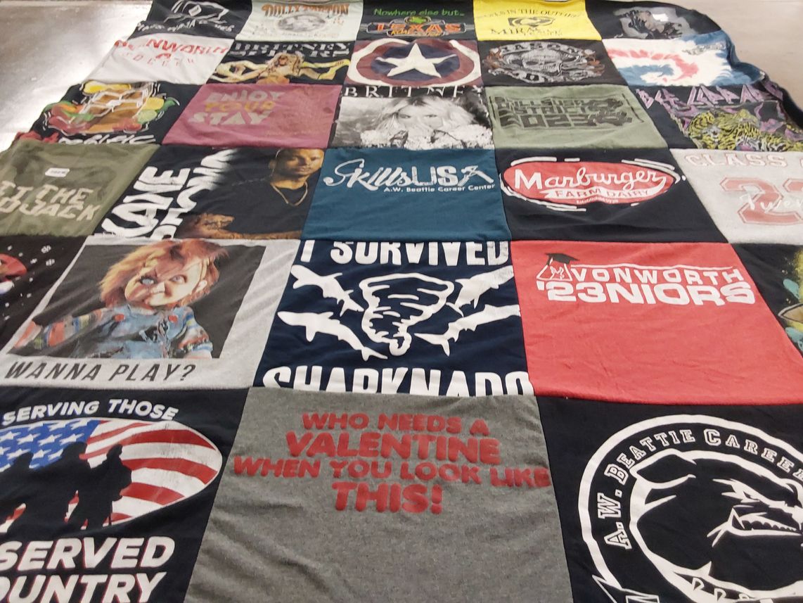 T-shirt quilt featuring vonworth high school by AmySue from PA