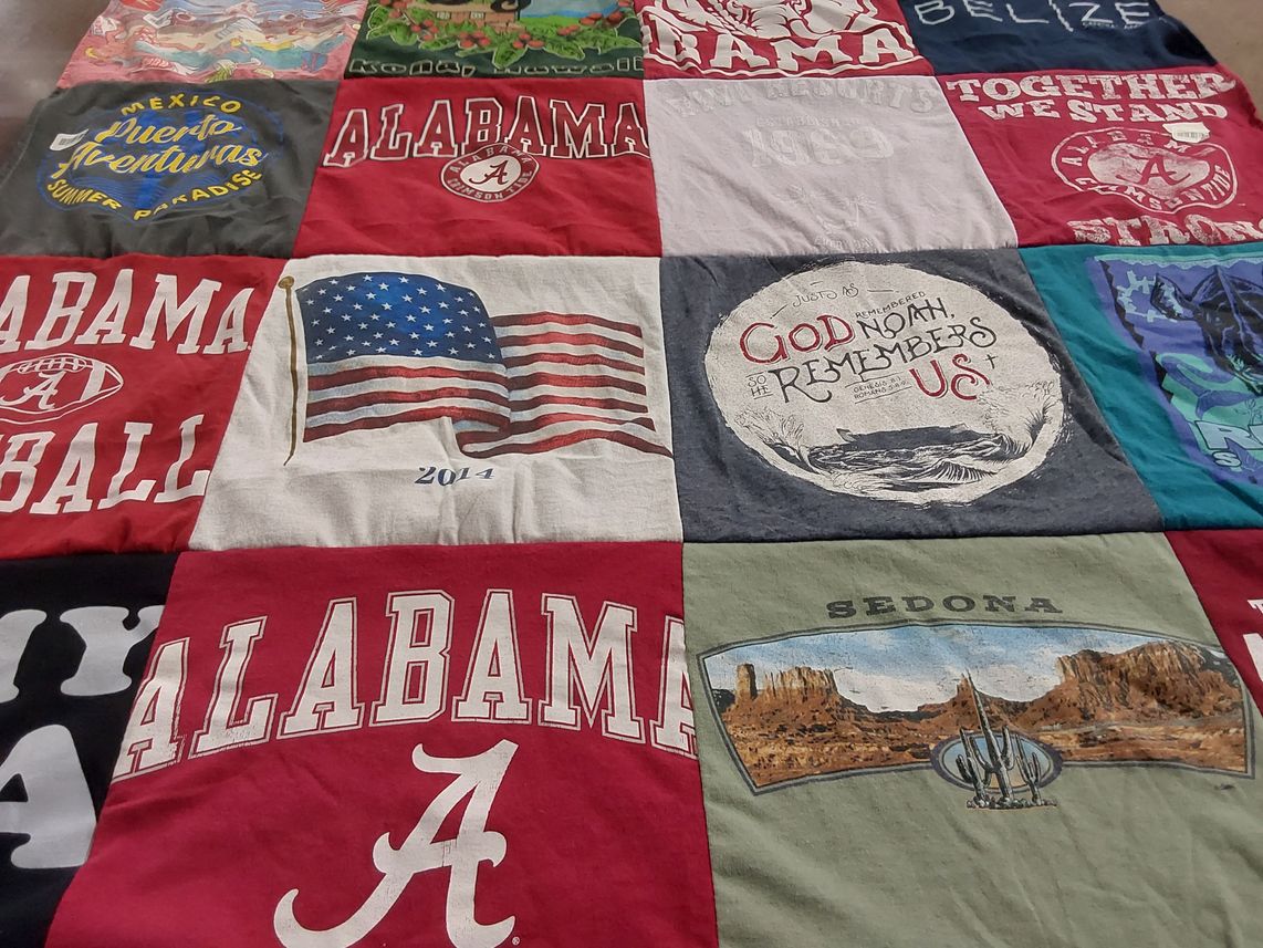 T-shirt quilt featuring university of alabama football by Lisa from FL