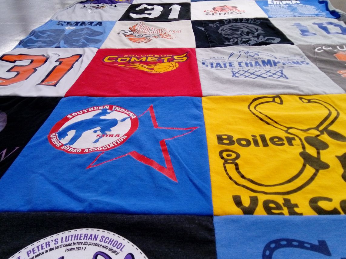 T-shirt quilt featuring columbus comets by Jennifer from IN