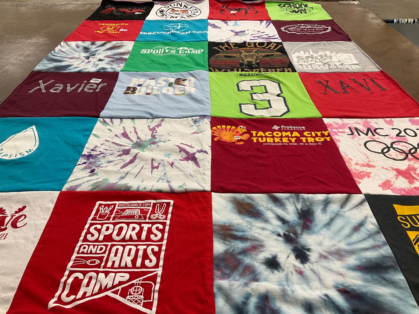 T-shirt quilt from xavier university by Star from WA