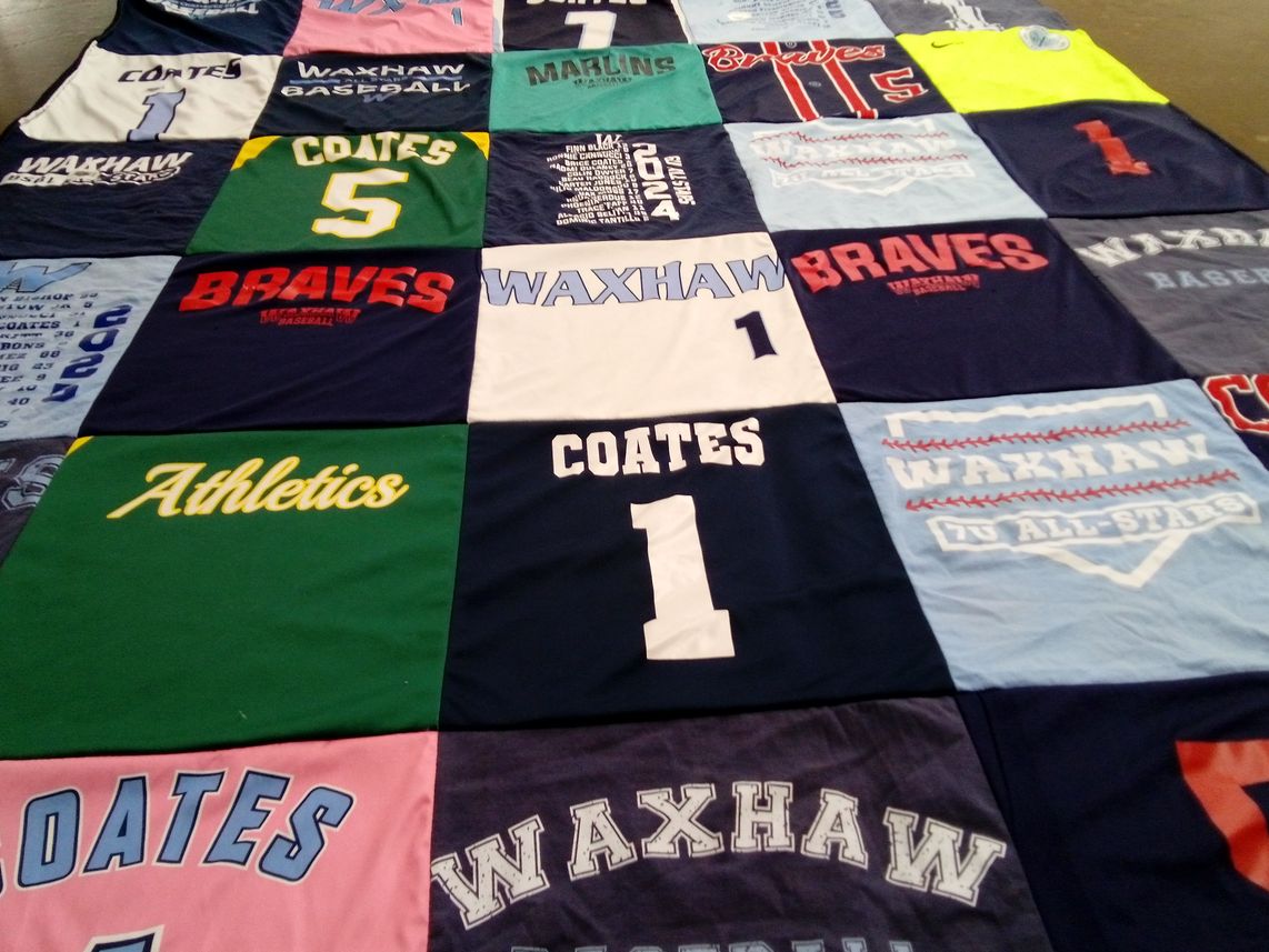T-shirt quilt featuring waxhaw baseball, braves baseball by Kasey from NC