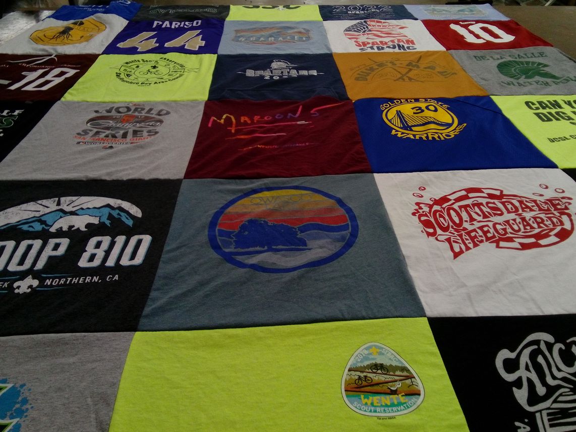 T-shirt quilt featuring golden state warriors by Meghan from CA