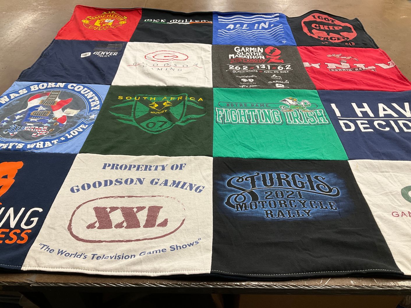 T-shirt quilt from university of notre dame by Kim from CO