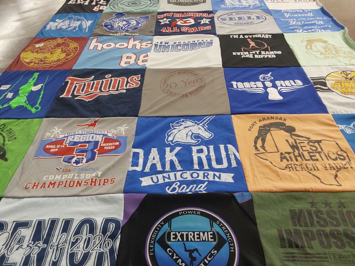 T-shirt quilt from oak run unicorn band by Renee from TX