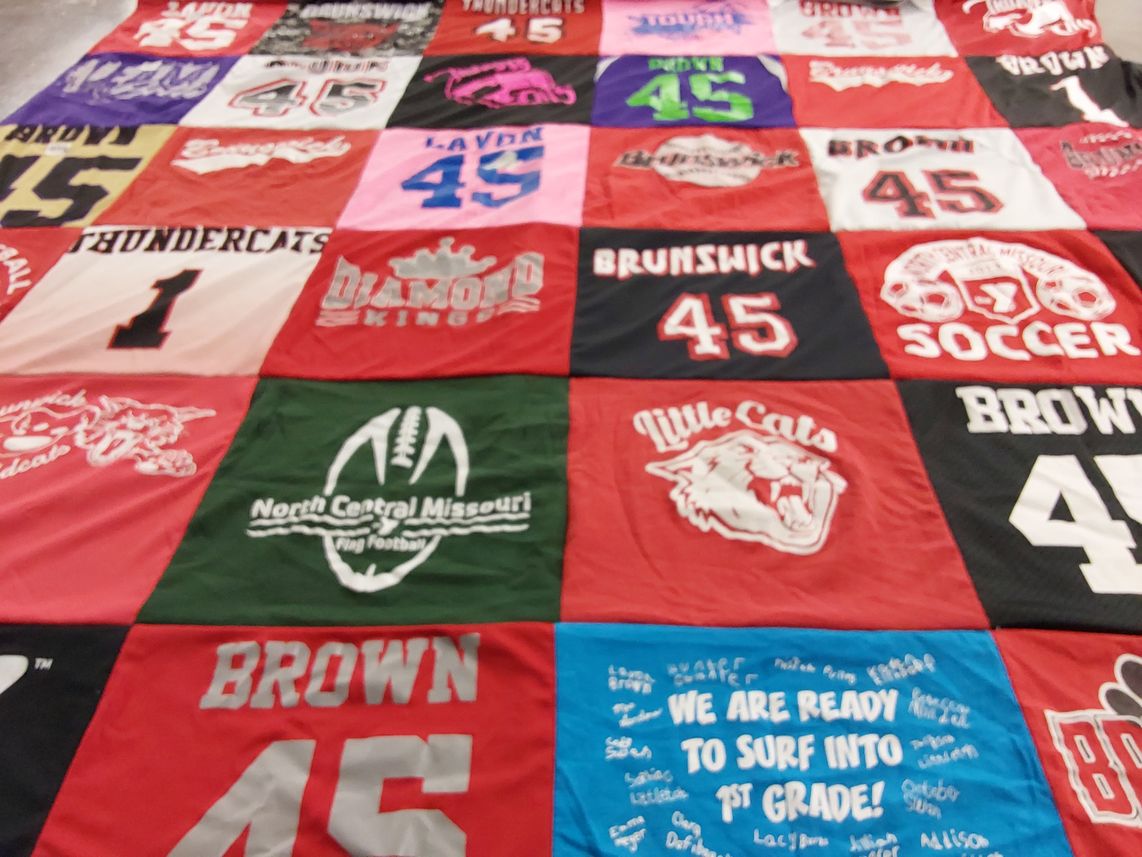 T-shirt quilt featuring brunswick high school soccer, thundercats by Goldie from MO