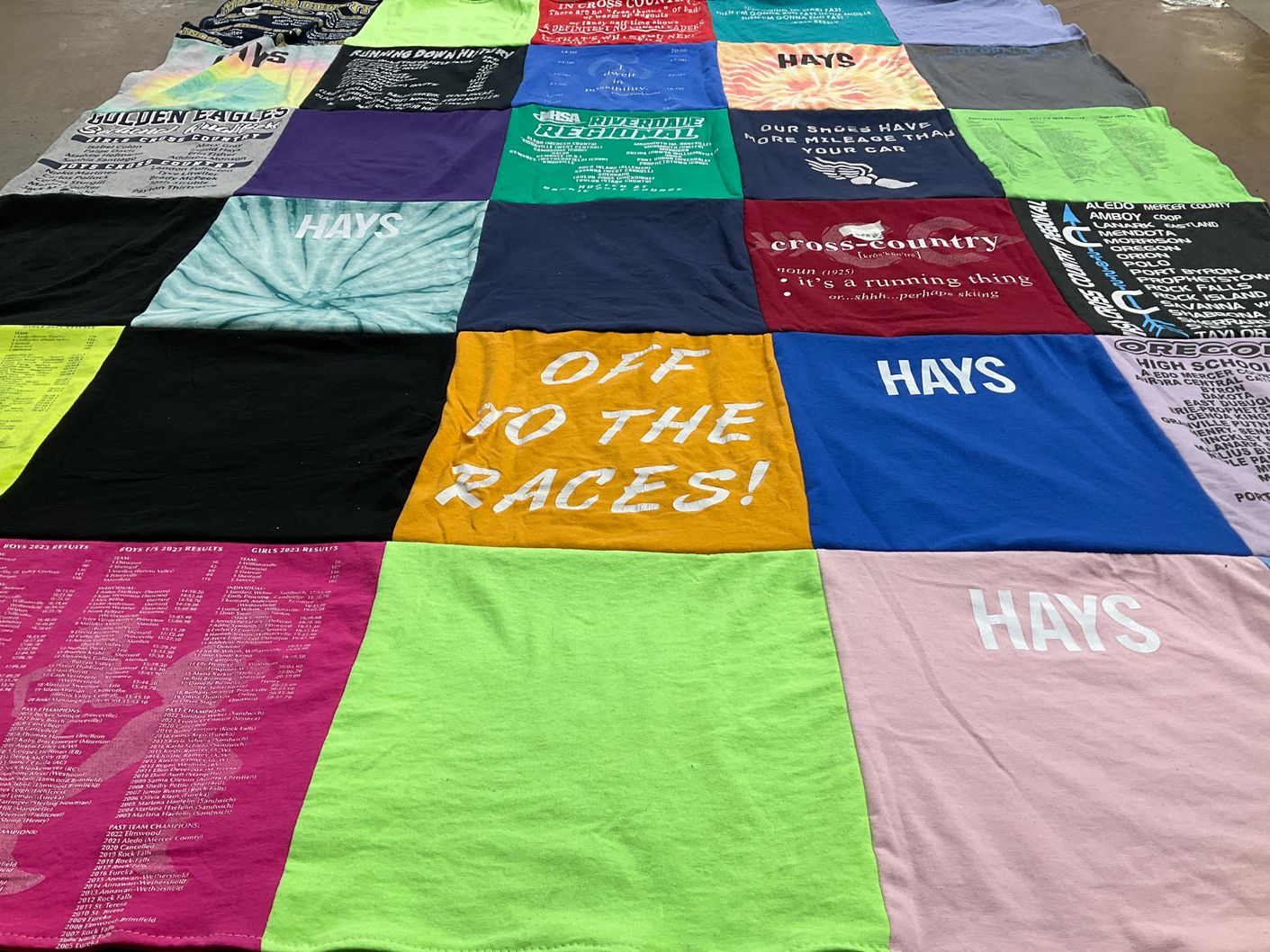 T-shirt quilt from hays high school by Jill from IA