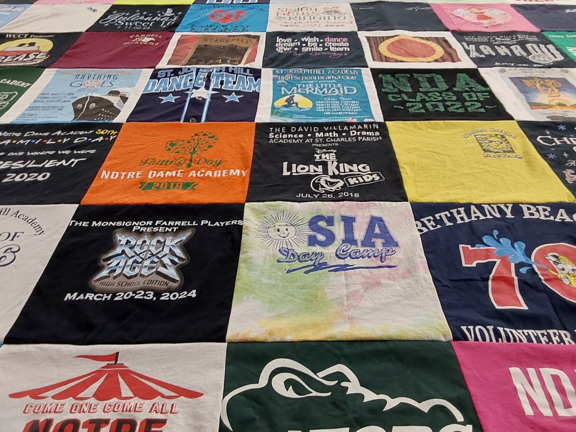 T-shirt quilt featuring st. joseph dance team by Rosemarie from NY