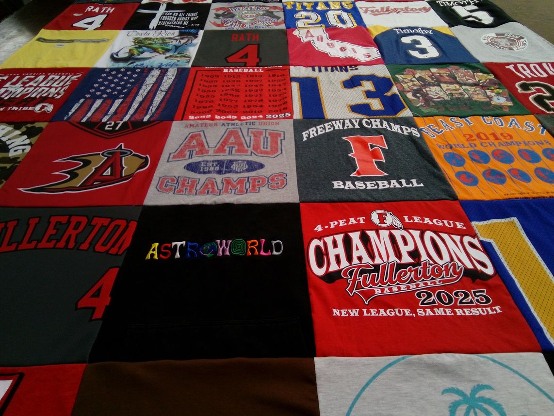 T-shirt quilt featuring titans by TIMOTHY from CA