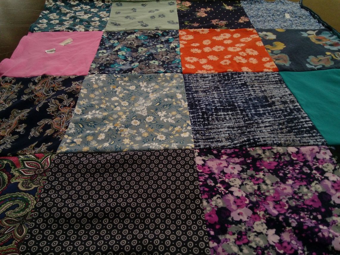 T-shirt quilt with quilting, sewing themes by Lisa from MO