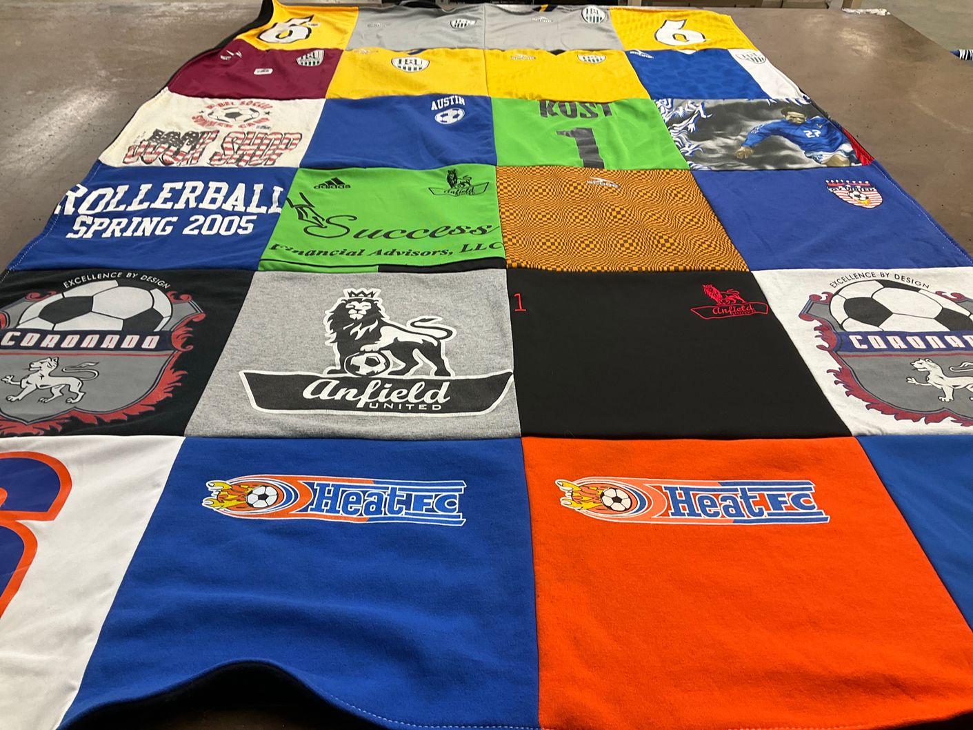 T-shirt quilt featuring anfield united, heat fc by Austin from WA