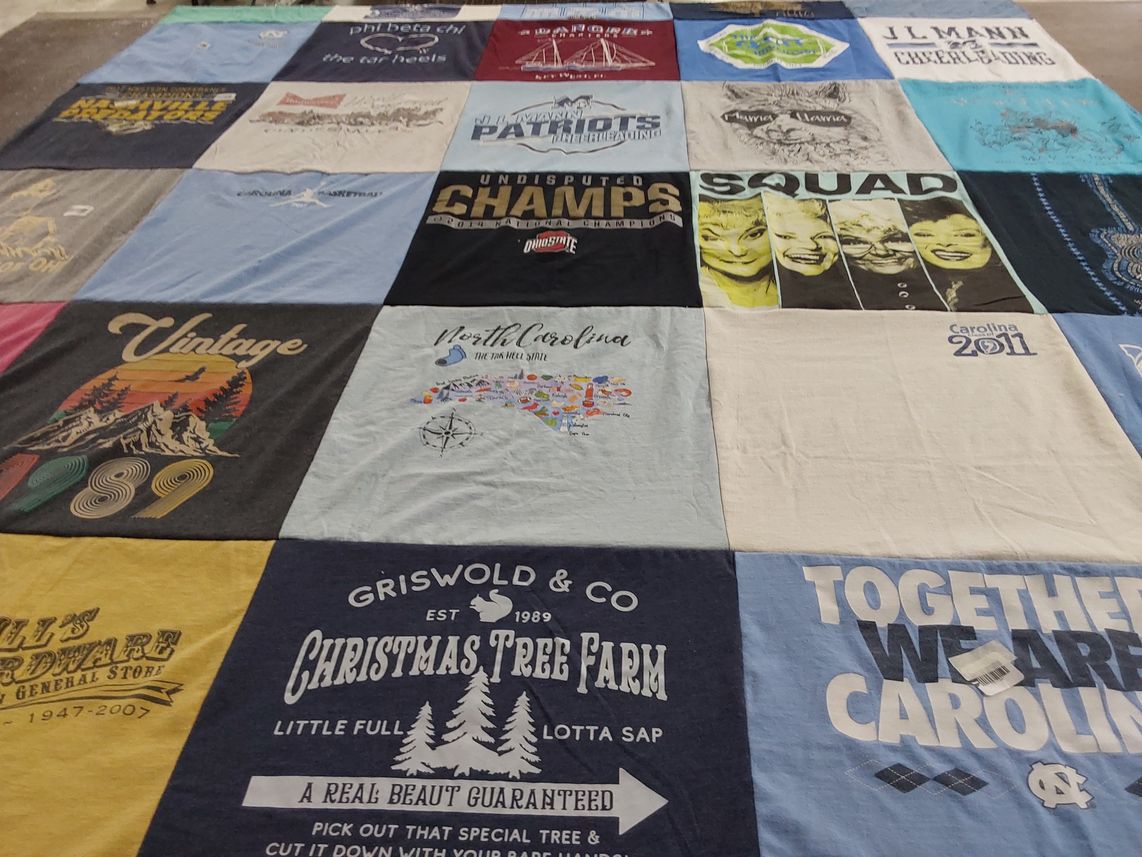T-shirt quilt from university of north carolina by Robin from NC