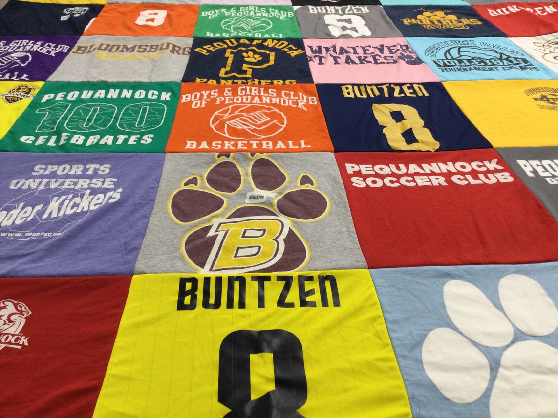 T-shirt quilt featuring pequannock panthers by Amy from NJ