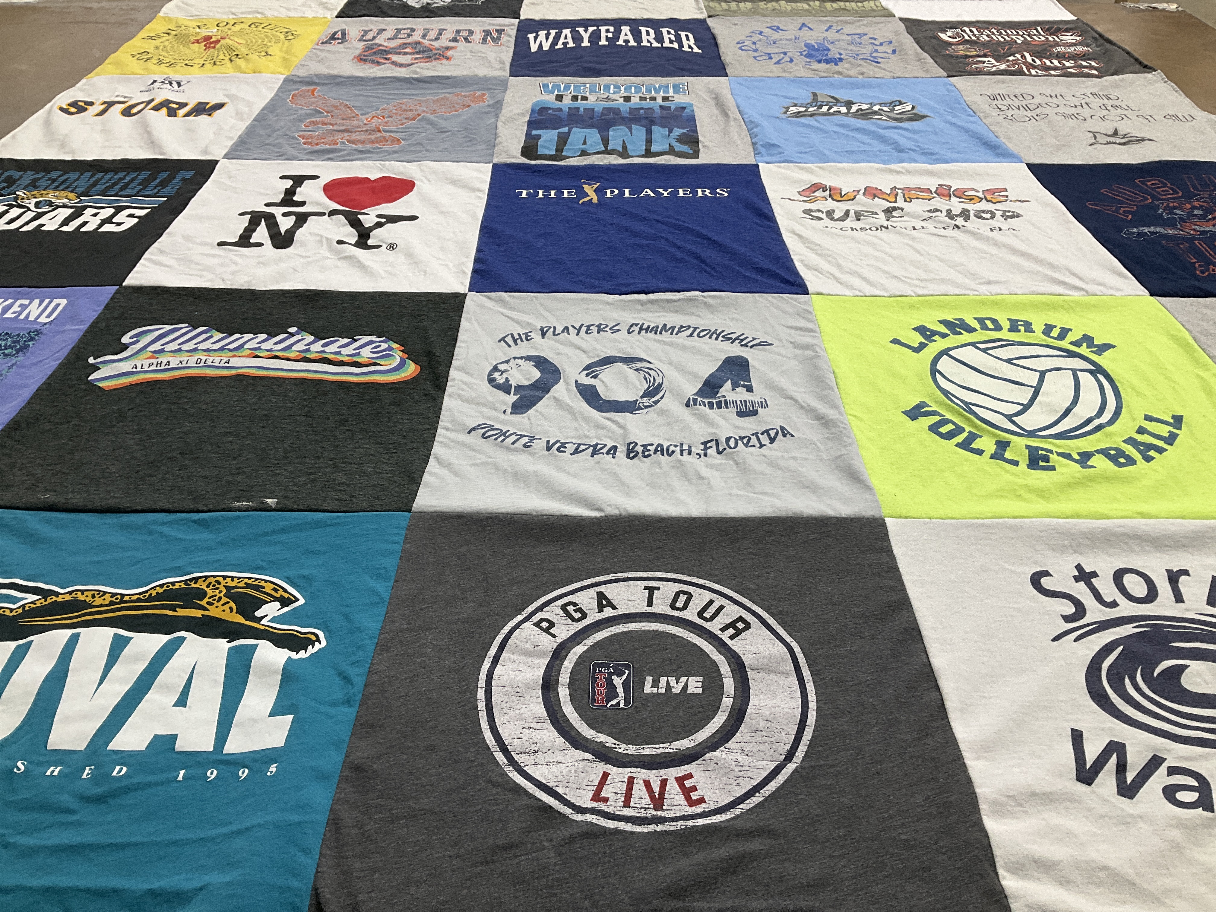 T-shirt quilt featuring juval jaguars by Ed from FL