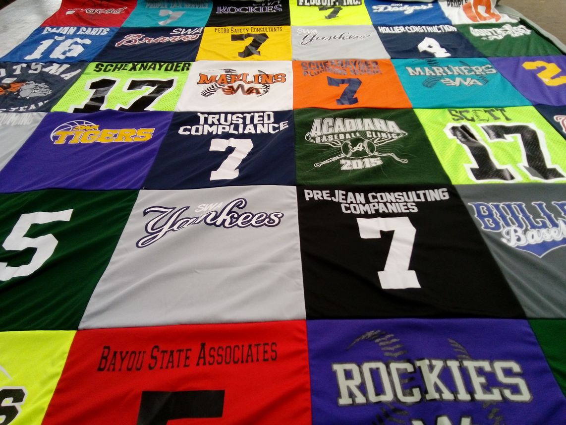 T-shirt quilt featuring swa yankees, swa tigers by Kelly from LA