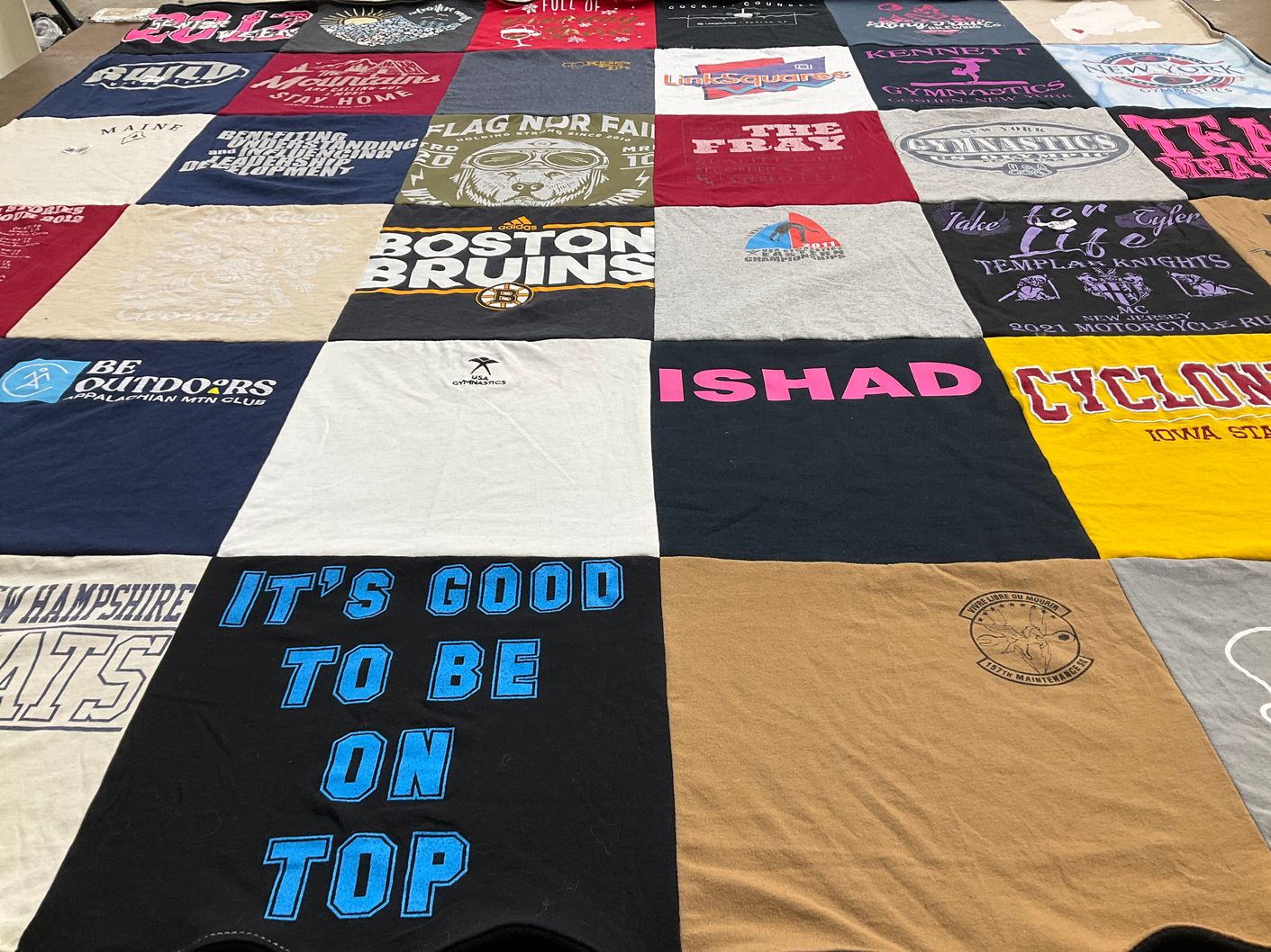 T-shirt quilt featuring boston bruins, cyclones by Deanna from ME