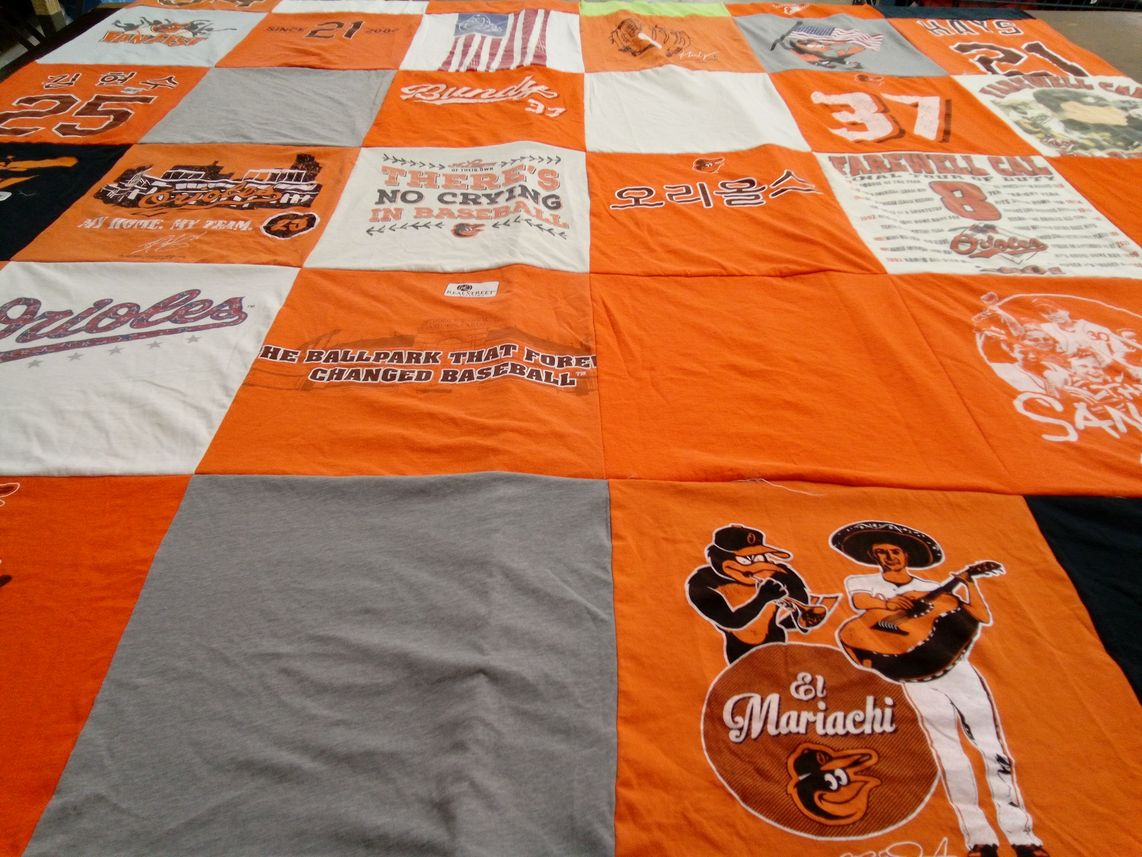 T-shirt quilt featuring baltimore orioles by Brad from MD