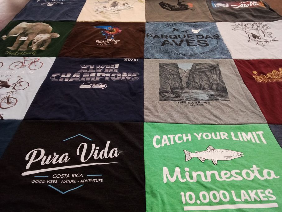 T-shirt quilt featuring seattle seahawks by Laura from AZ