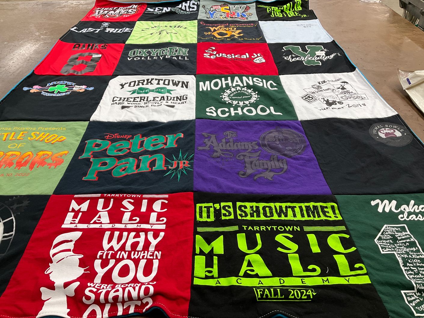 T-shirt quilt from mohansic school, yorktown high school by Janette from NY