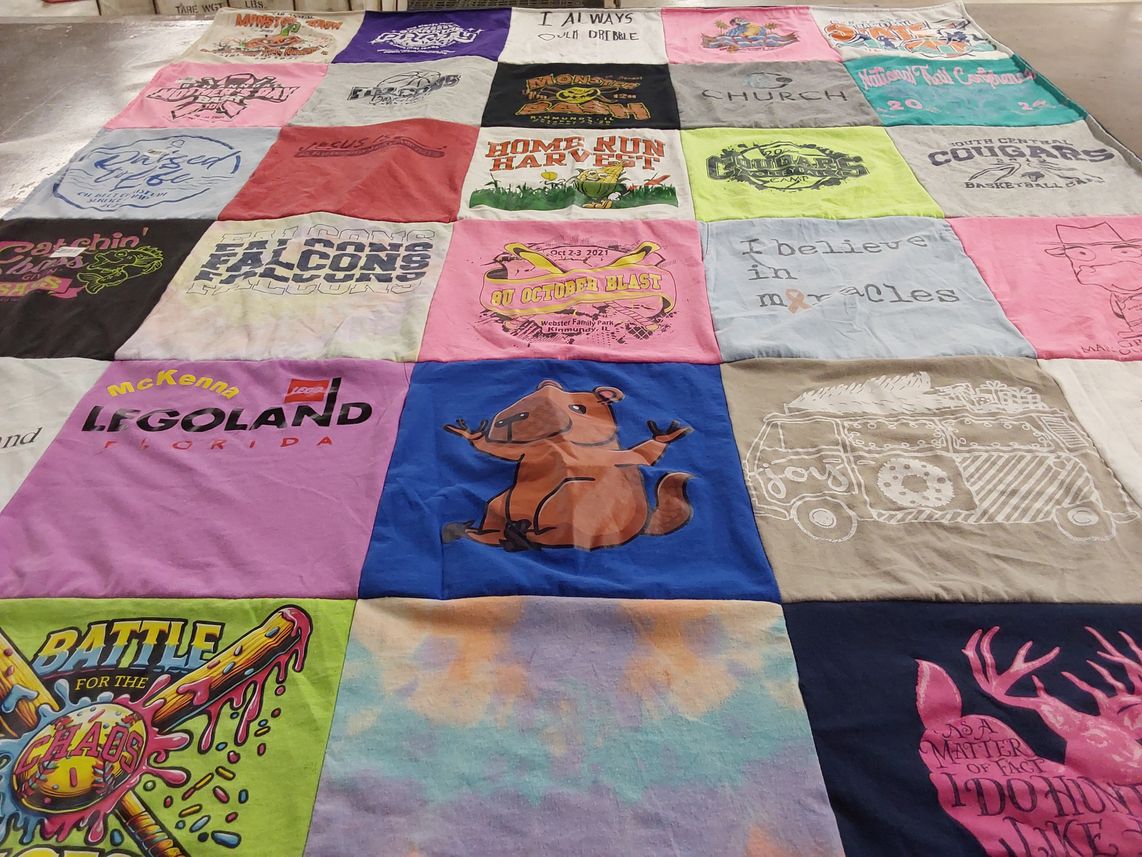 T-shirt quilt featuring south central cougars by Sarah from IL