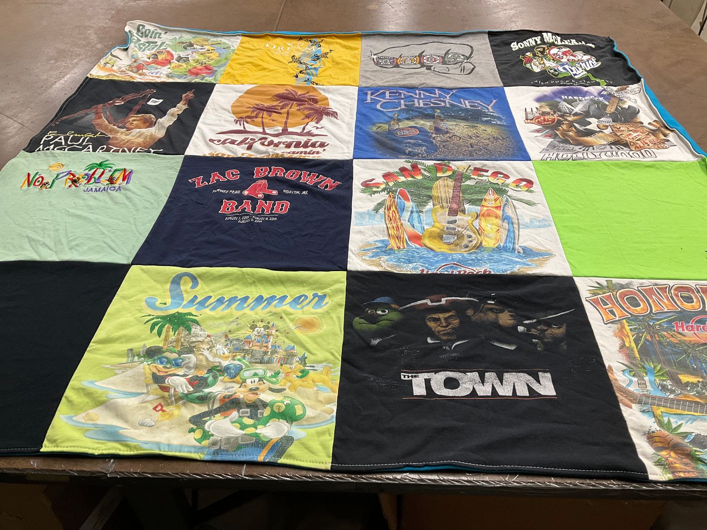 T-shirt quilt with music, beach themes by Christopher from ME