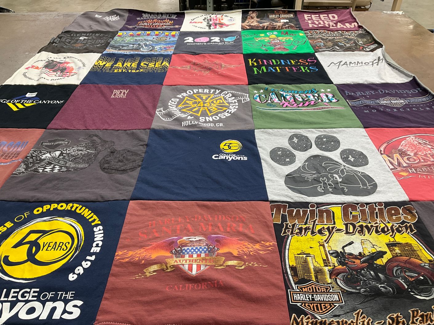 T-shirt quilt from college of the canyons by Janet from CA