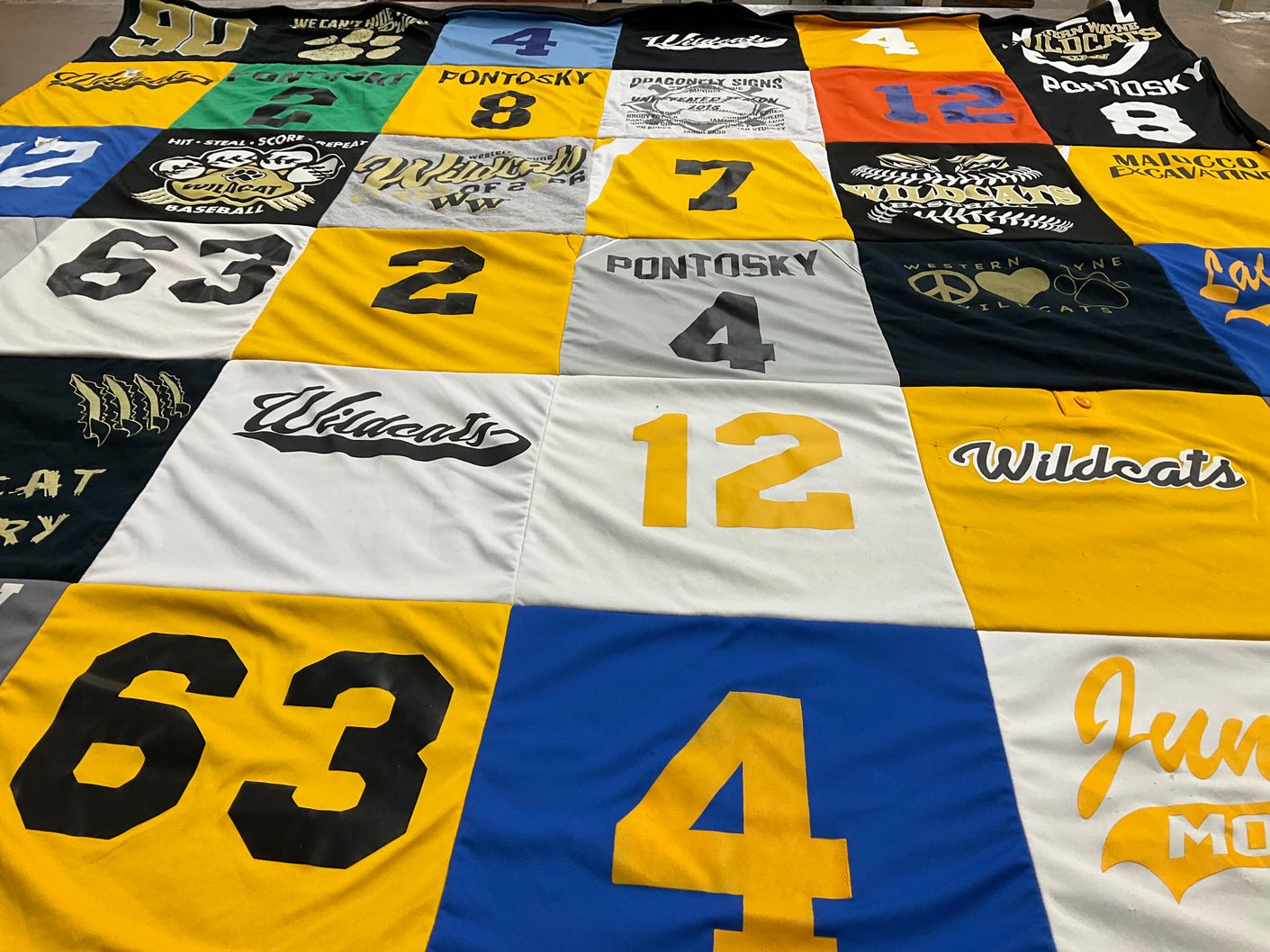 T-shirt quilt featuring wildcats baseball by sherry from PA