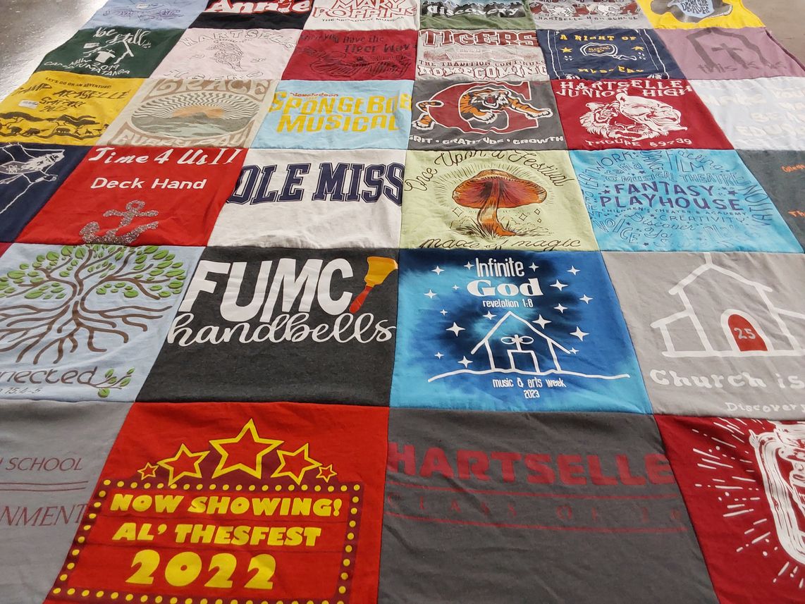 T-shirt quilt from hartsel high school, ole miss by Monica from AL