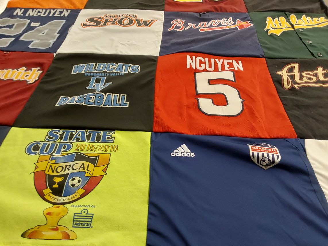 T-shirt quilt featuring san ramon football club by Anthony from CA