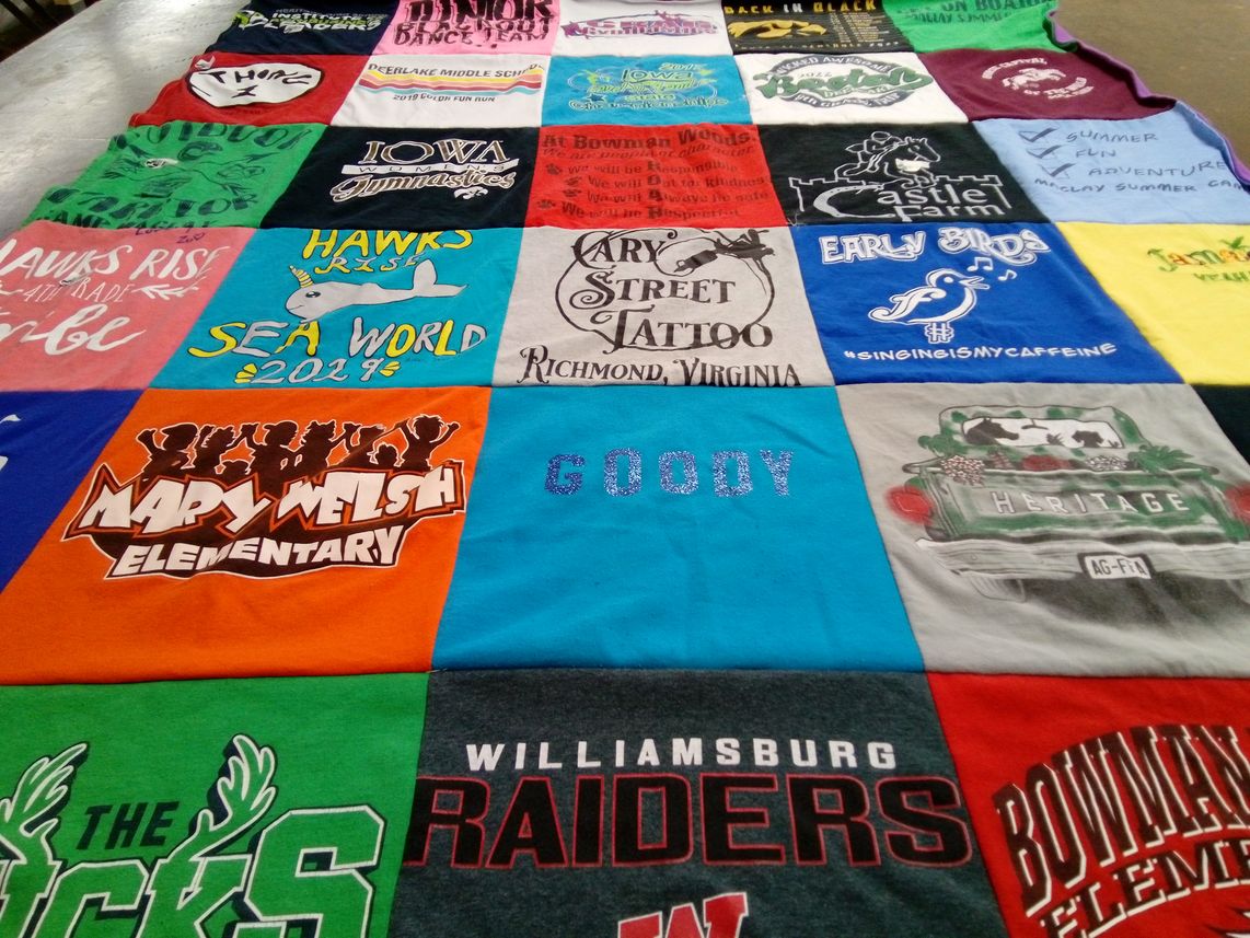 T-shirt quilt featuring williamsburg raiders by Stacy from NC