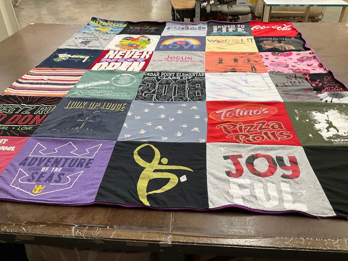T-shirt quilt from cedar point elementary school by Audra from NC