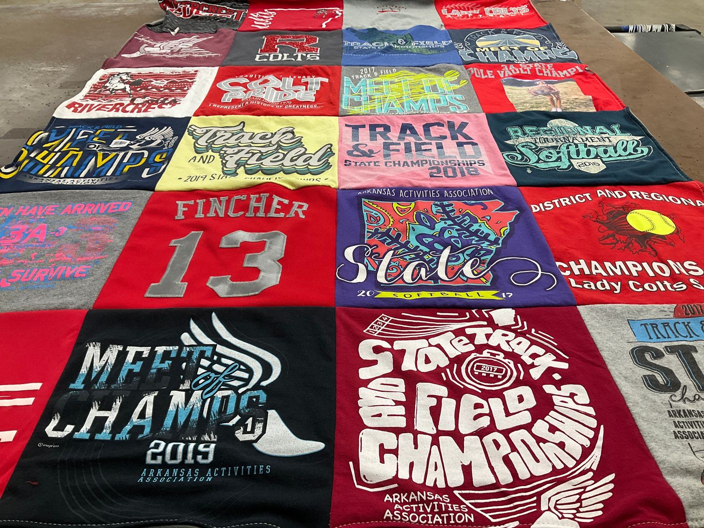 T-shirt quilt featuring lady colts, colts by callie from AR
