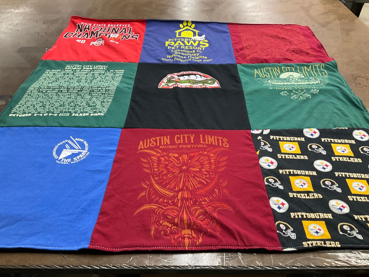T-shirt quilt featuring pittsburgh steelers by Louise from TX