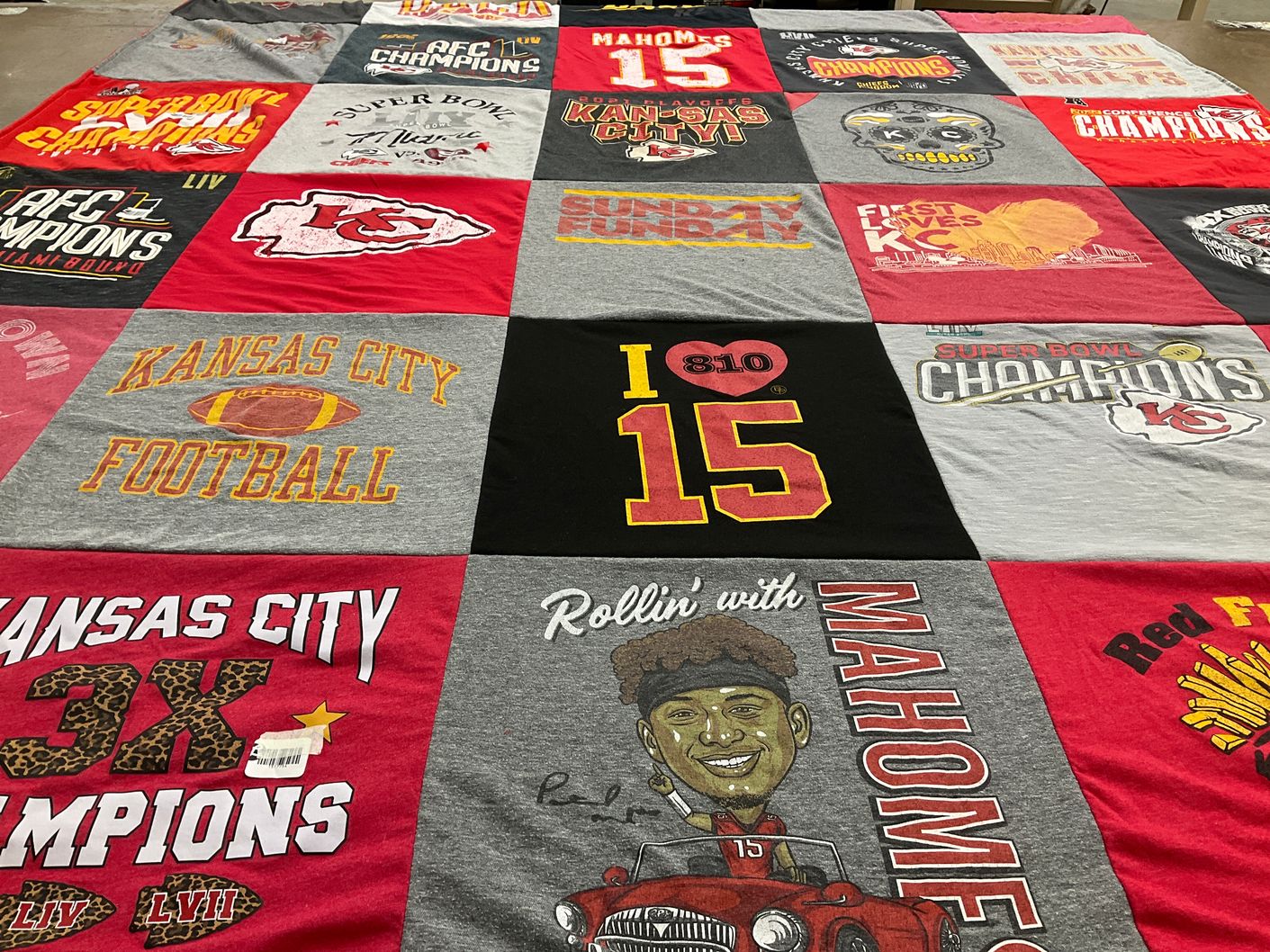 T-shirt quilt featuring kansas city chiefs by Scott from MO