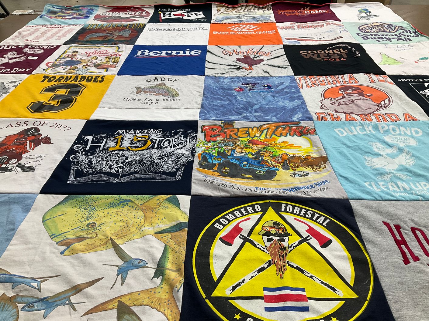 T-shirt quilt from virginia tech by Carla from OR