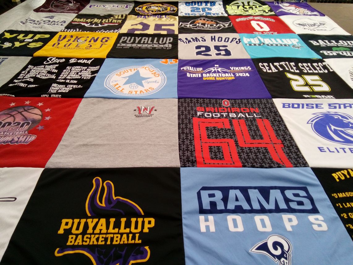T-shirt quilt featuring puyallup vikings, seattle select by Gina from WA