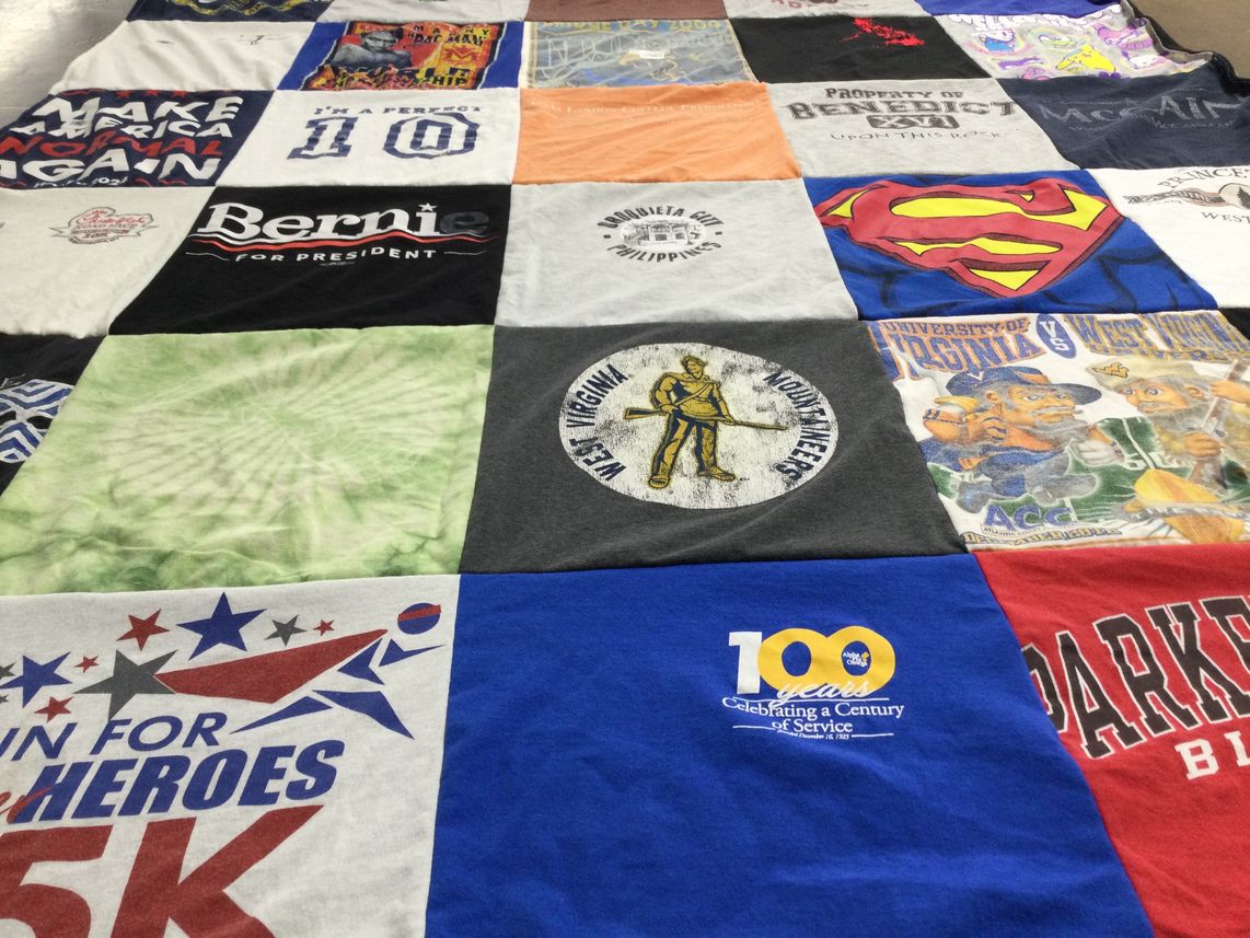 T-shirt quilt featuring mountaineers by John from FL