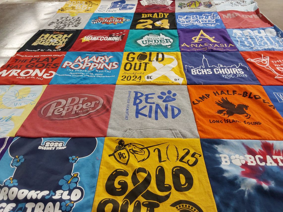 T-shirt quilt featuring bobcats by Kelly from WI
