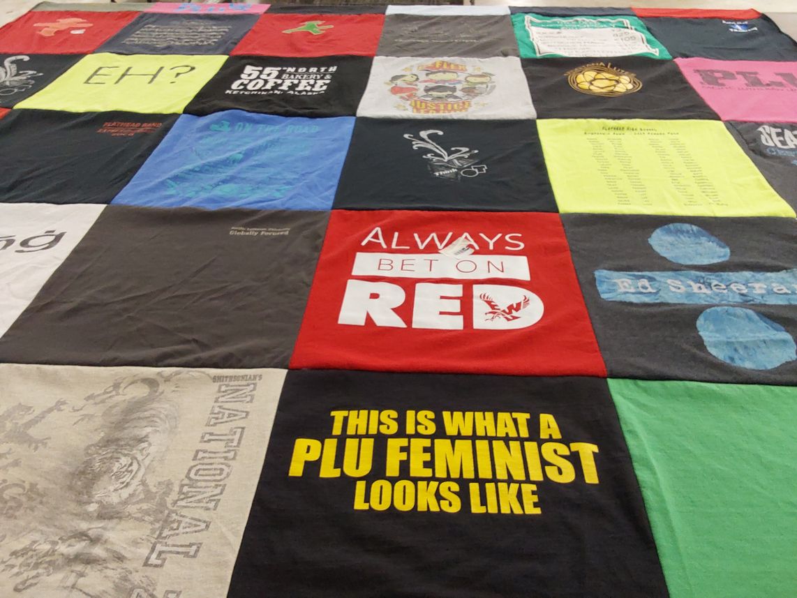 T-shirt quilt from pacific lutheran university by Mariah from WA