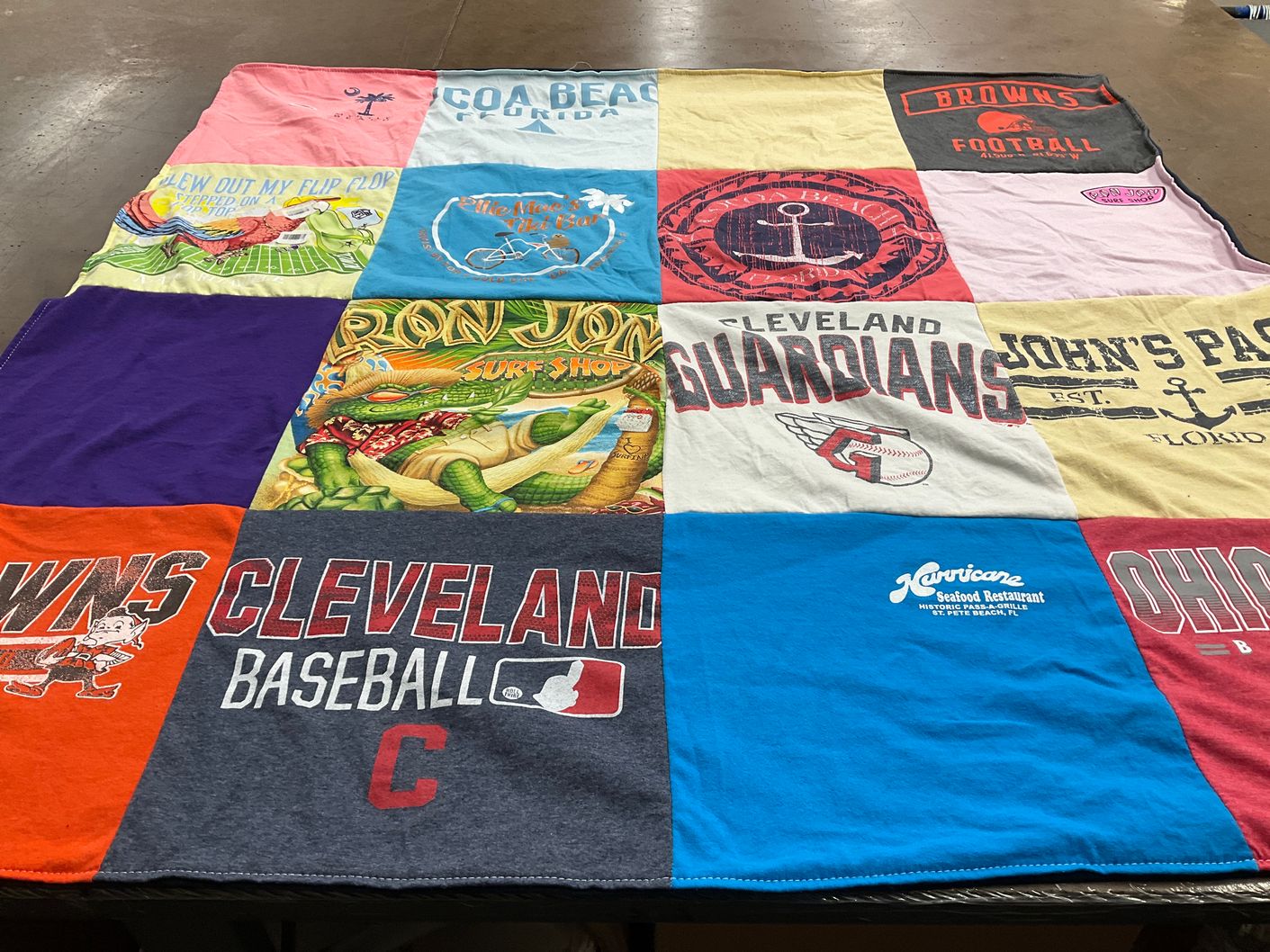 T-shirt quilt featuring cleveland browns, cleveland guardians by Steve from OH